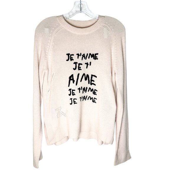 Zadig & Voltaire Lili Je T'aime Cashmere Sweater, L - Picture 1 of 4